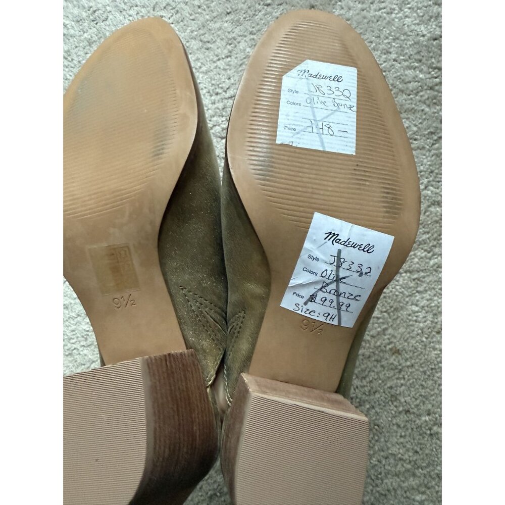Madewell Women's The Harper Mule in Metallic Olive Bronze Size 9.5 Flawed - Picture 6 of 7